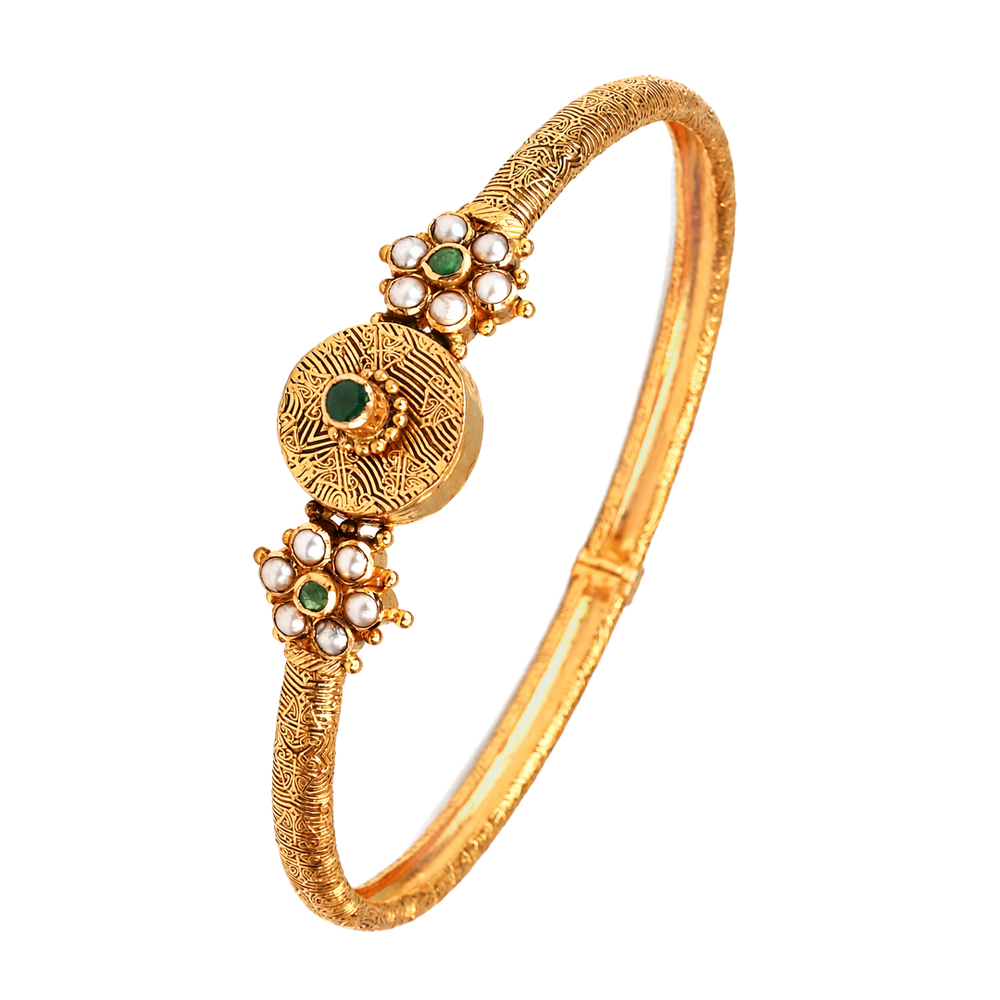 Maahi Pearl and Emerald Bangle