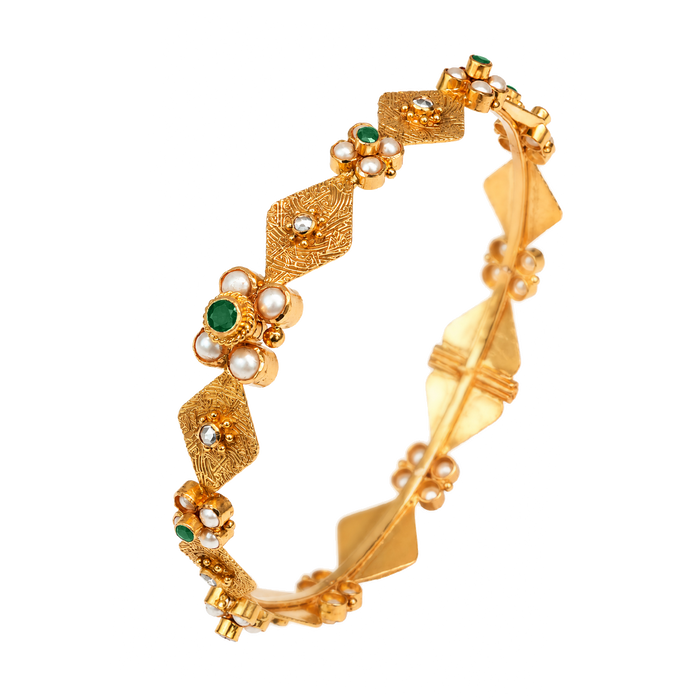 Maahi Pearl and Emerald Bangle