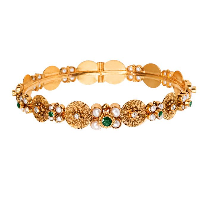 Maahi Pearl and Emerald Bangle