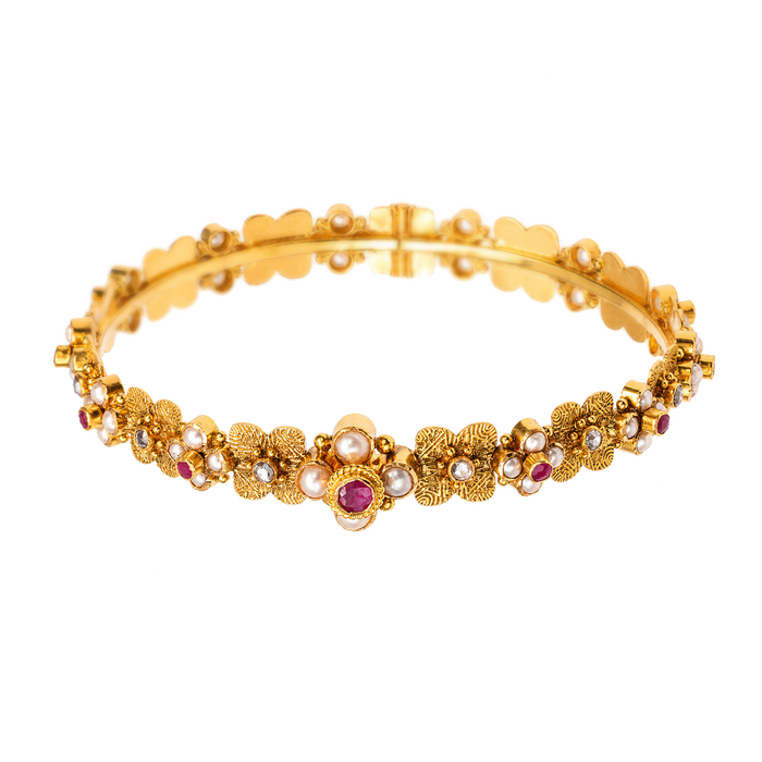 Maahi Pearl and Ruby Bangle