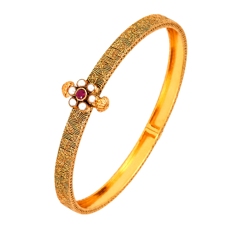 Maahi Pearl and Ruby Bangle