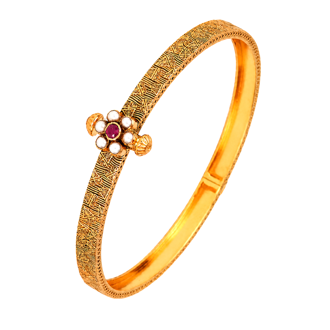 Maahi Pearl and Ruby Bangle