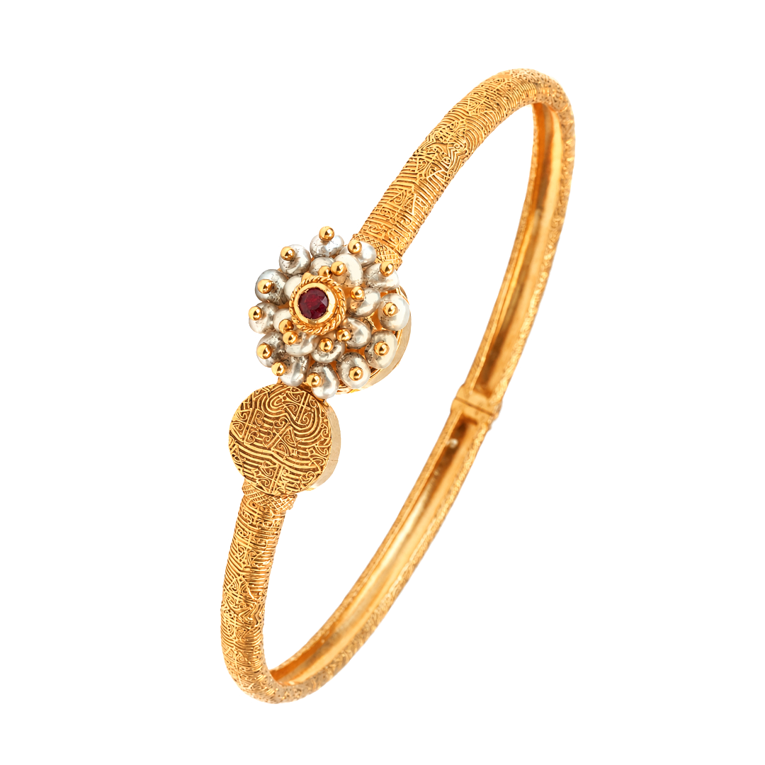 Maahi Pearl and Ruby Bangle