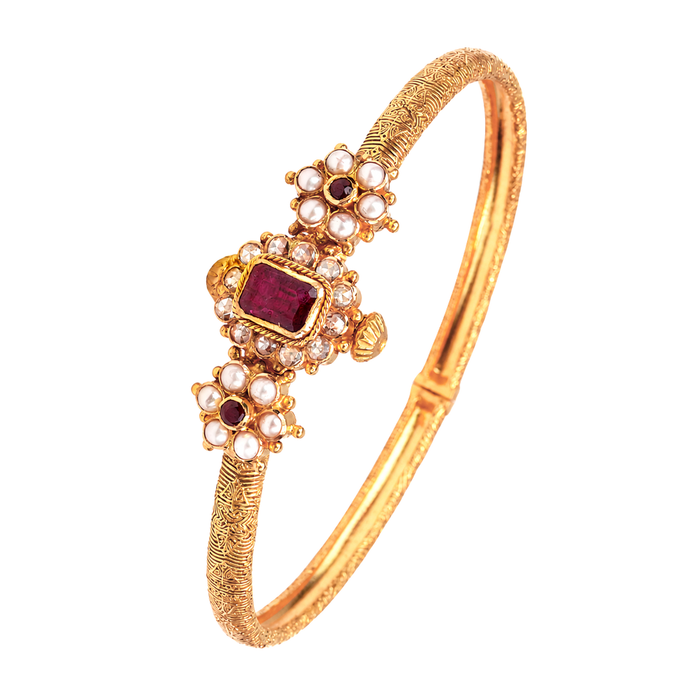 Maahi Pearl and Ruby Bangle