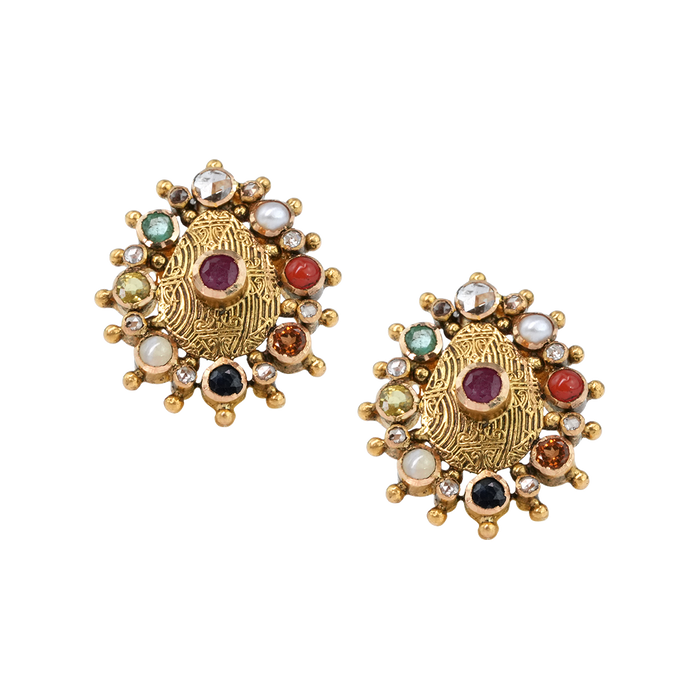 Maahi Navaratna Ear Studs